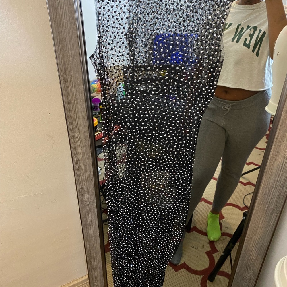 Rhinestone Cover all Dress OS
